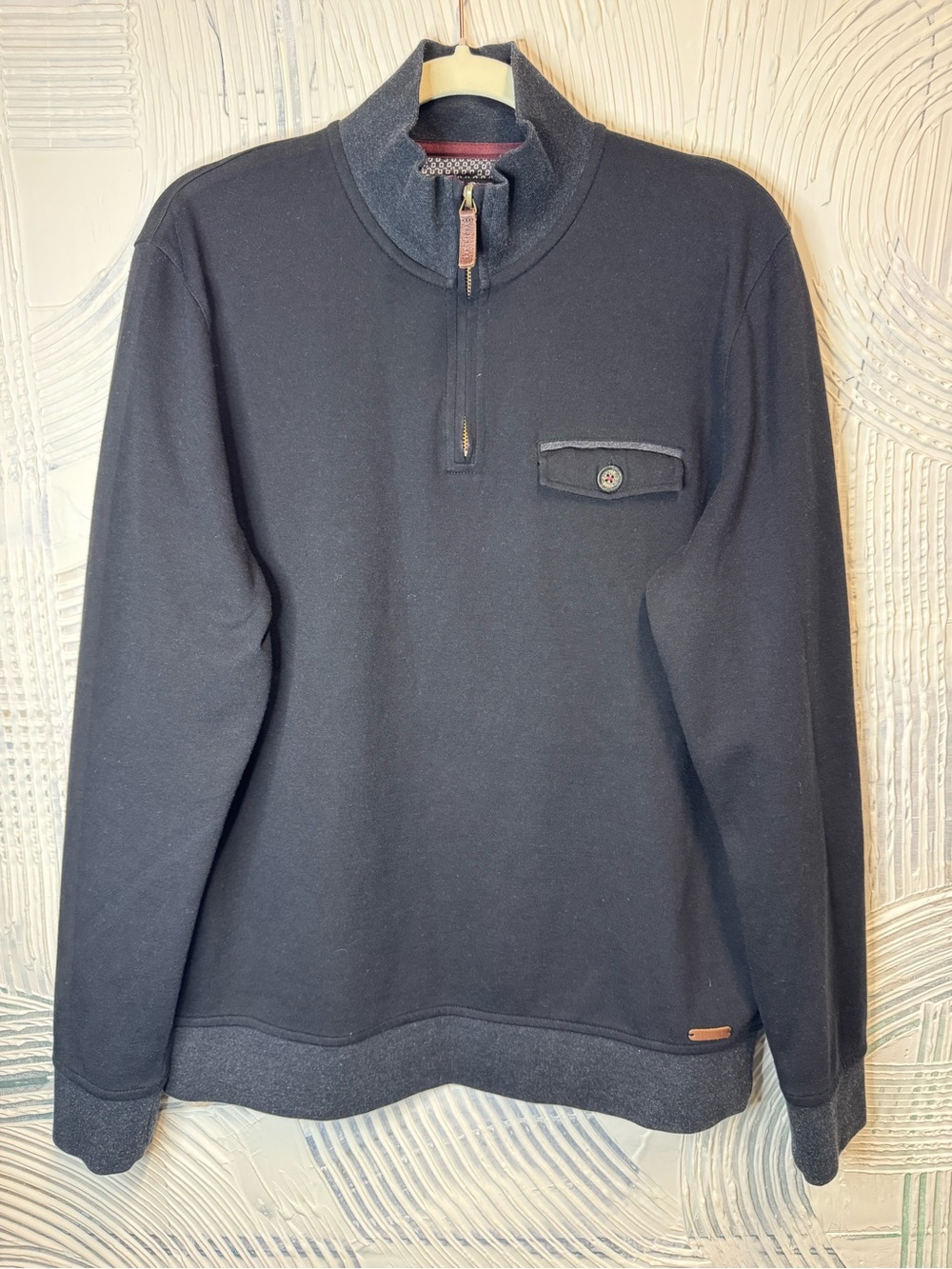 Ted Baker Men's Navy Half-Zip Pullover Sweater Size 4/L